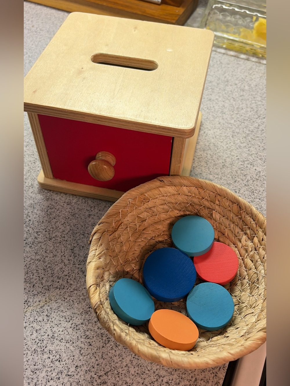 Drop coin wooden toddler toy
